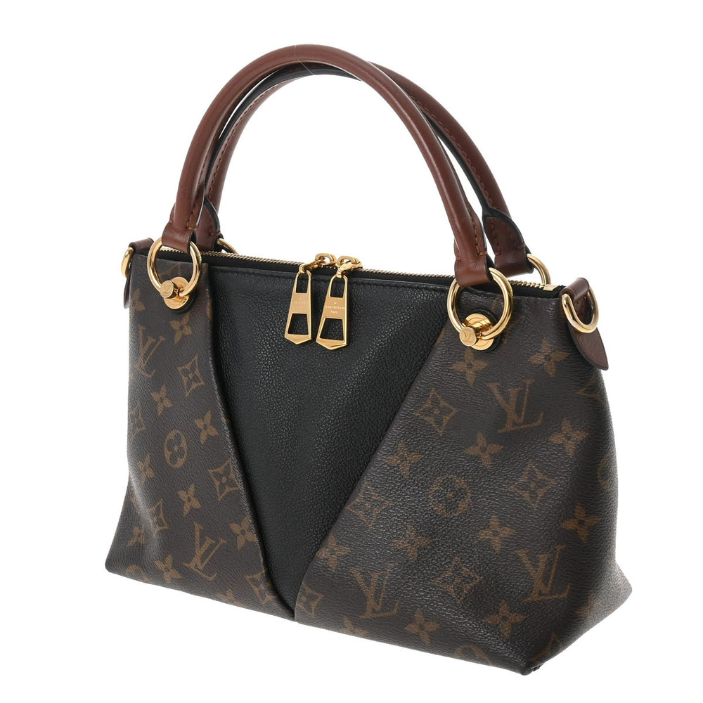 Louis Vuitton Black Handbag Monogram Canvas Noir Tote Leather V